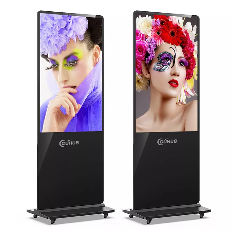 Indoor verticale touchscreen reclamemachine
